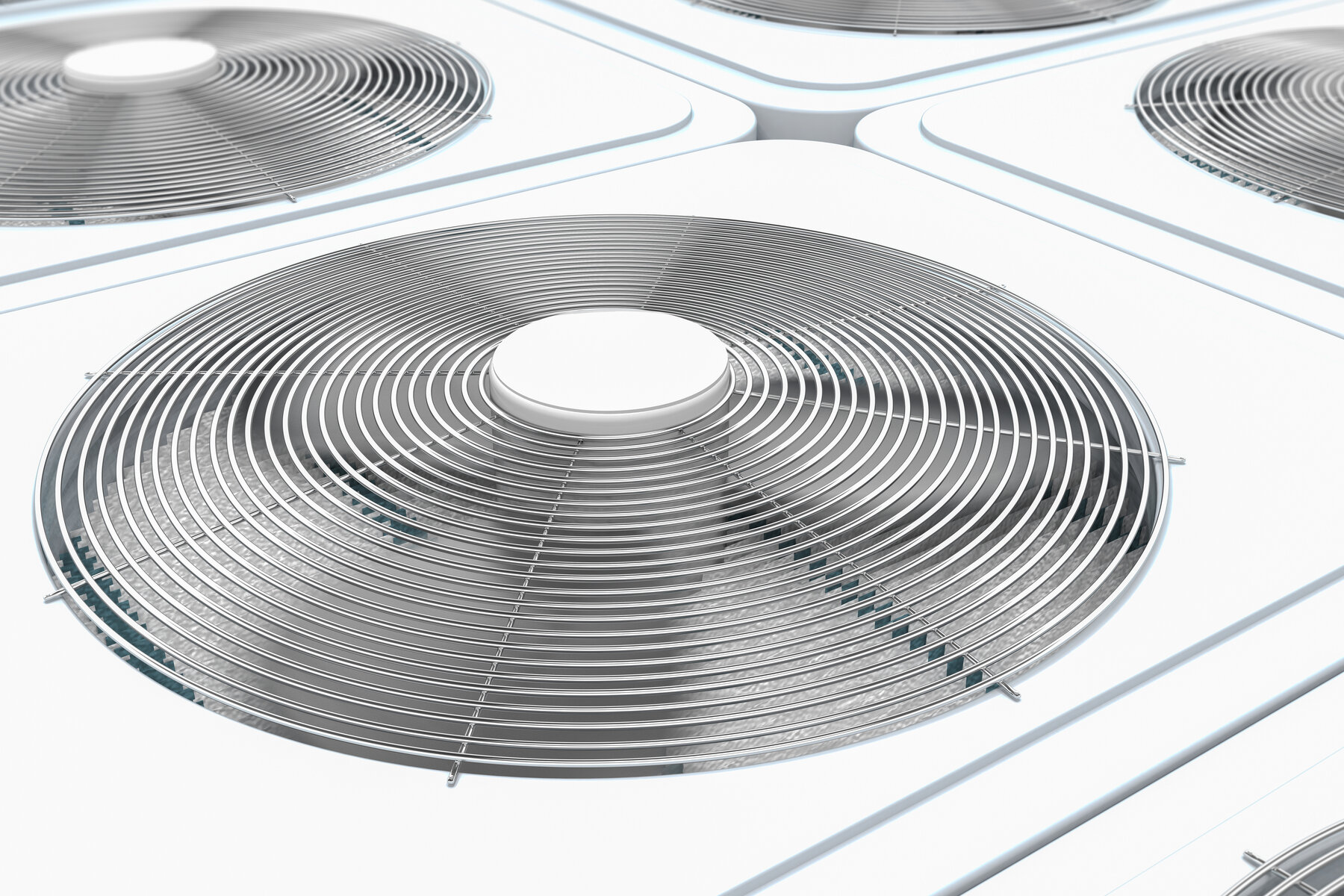 Nahaufnahme von Klimaanlagen-Ventilatoren eines Außengeräts